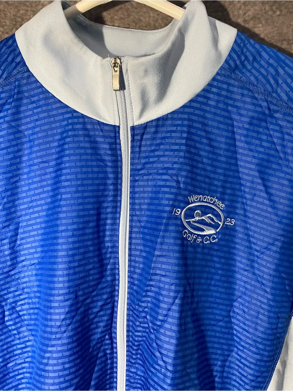 Adidas Womens M Full Zip Golf Jacket Blue Light Blue Wenatchee Golf & CC